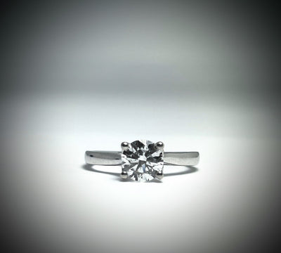 1ct Brilliant Round cut Lab diamond with 14k White Gold