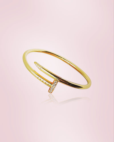 18k Gold Bangle Bracelet with diamonds, 36 gram, 4mm width