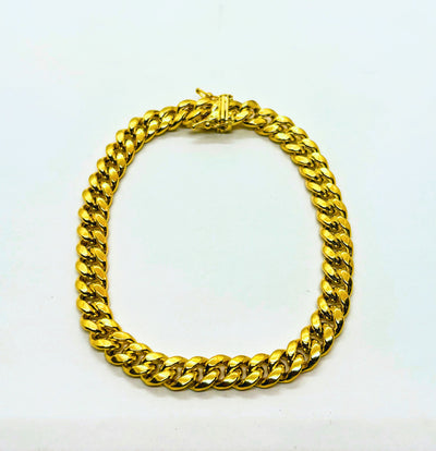 10k Gold Hollow Cuban Bracelet 7.5mm wide