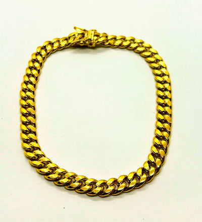 10k Gold Hollow Cuban Bracelet 6.3mm wide