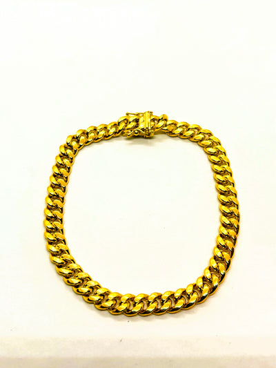 10k Gold Miami Cuban Bracelet, Real 10K Yellow Gold Miami Cuban Chain Bracelet, Men and Women Bracelet, 10k Gold Bracelet, 10k Gold Miami