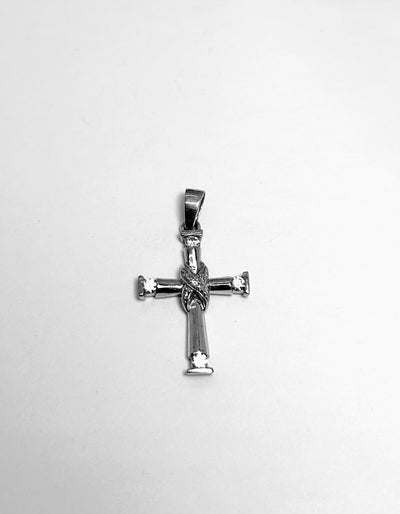 10k White Gold cross with X in middle