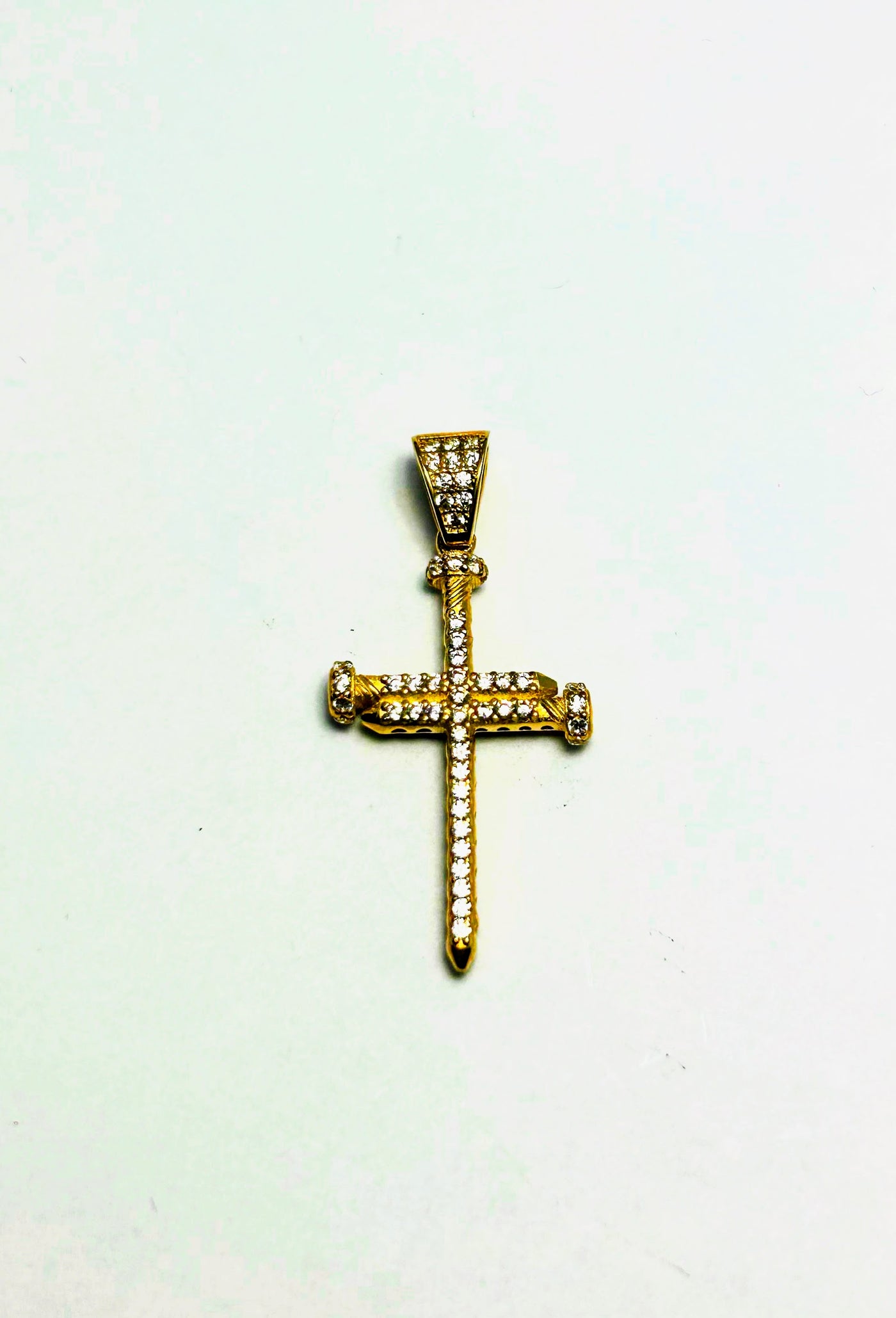 10k Nail cross pendant