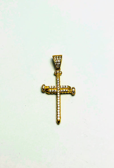 10k Nail cross pendant