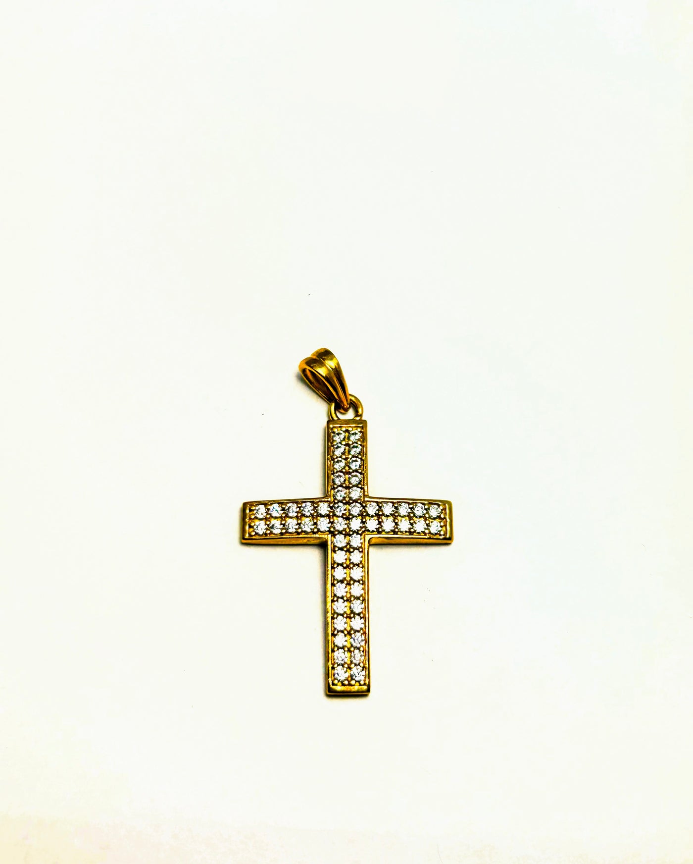 10k gold cross with CZ stones