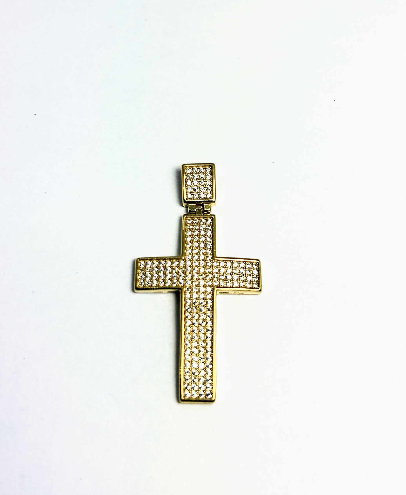 10k Cross Pendant with CZs