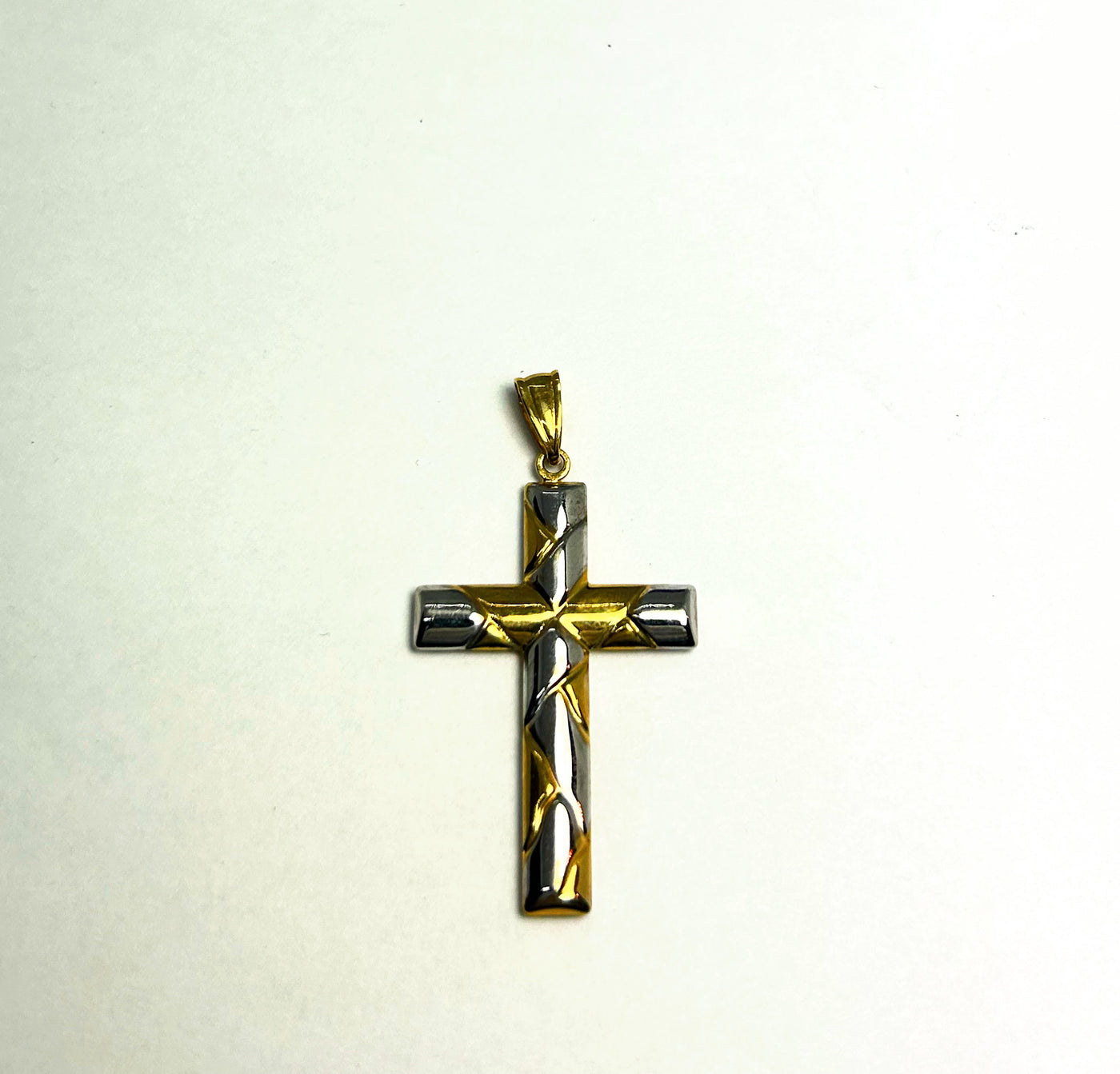 10k gold Cross pendant with crowns of thorns