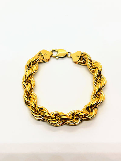 10k gold Rope bracelet 10mm