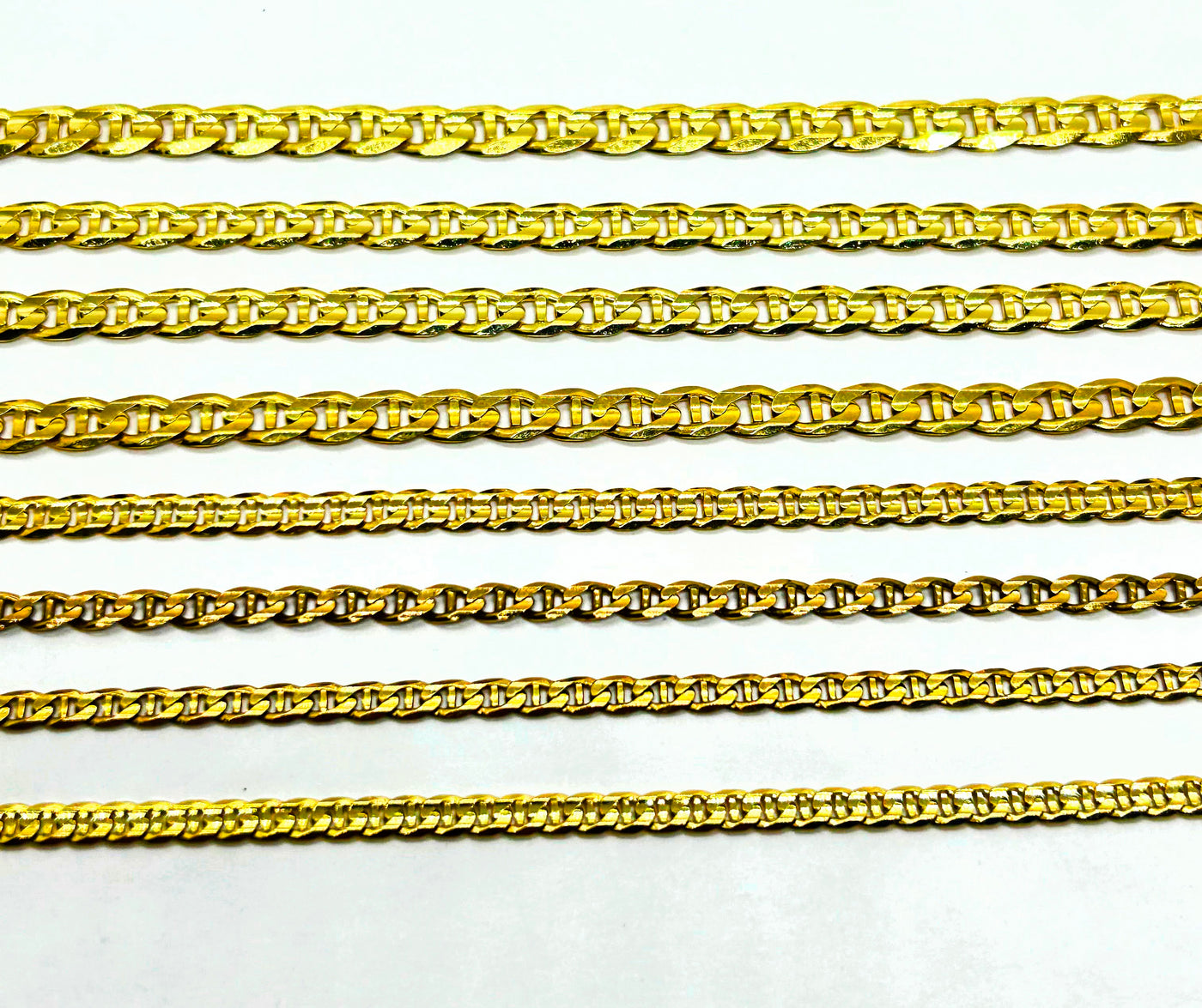 Customizable 10k Solid Gold Mariner Chain Necklace ~3mm ~3.5mm ~4mm ~4.5mm ~5mm ~5.5mm ~6mm ~6.5mm 16'' 18in 20inch 22" 24in 26inch 28", 10k Mariner Chain, Men, Woman