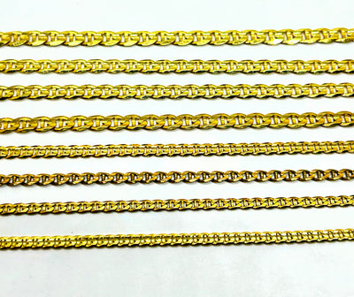 Customizable 10k Solid Gold Mariner Chain Necklace ~3mm ~3.5mm ~4mm ~4.5mm ~5mm ~5.5mm ~6mm ~6.5mm 16'' 18in 20inch 22" 24in 26inch 28", 10k Mariner Chain, Men, Woman