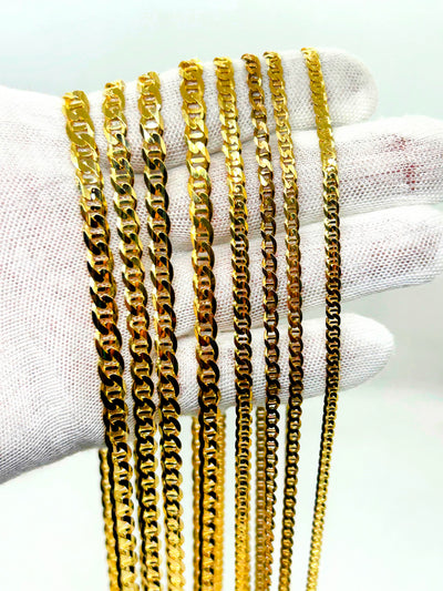 Customizable 10k Solid Gold Mariner Chain Necklace ~3mm ~3.5mm ~4mm ~4.5mm ~5mm ~5.5mm ~6mm ~6.5mm 16'' 18in 20inch 22" 24in 26inch 28", 10k Mariner Chain, Men, Woman