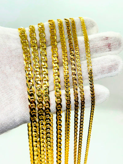 Customizable 10k Solid Gold Mariner Chain Necklace ~3mm ~3.5mm ~4mm ~4.5mm ~5mm ~5.5mm ~6mm ~6.5mm 16'' 18in 20inch 22" 24in 26inch 28", 10k Mariner Chain, Men, Woman