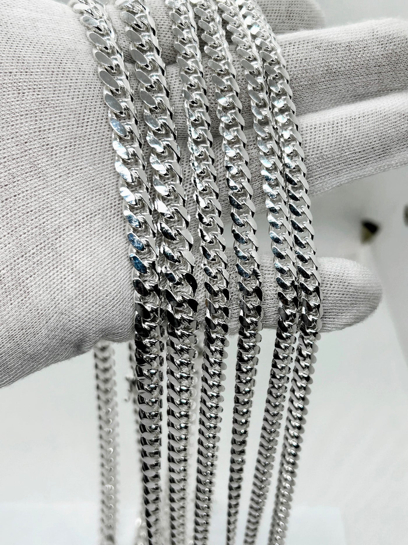 Sterling Silver Solid 925 Cuban chains from 6mm to 9mm