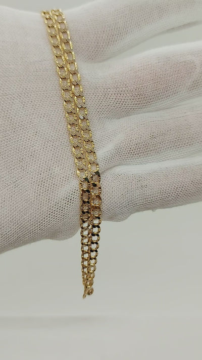 10k Gold Curb link Diamond cut Chain ~4.5mm