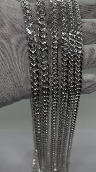 Sterling Silver Solid 925 Cuban chains from 6mm to 9mm