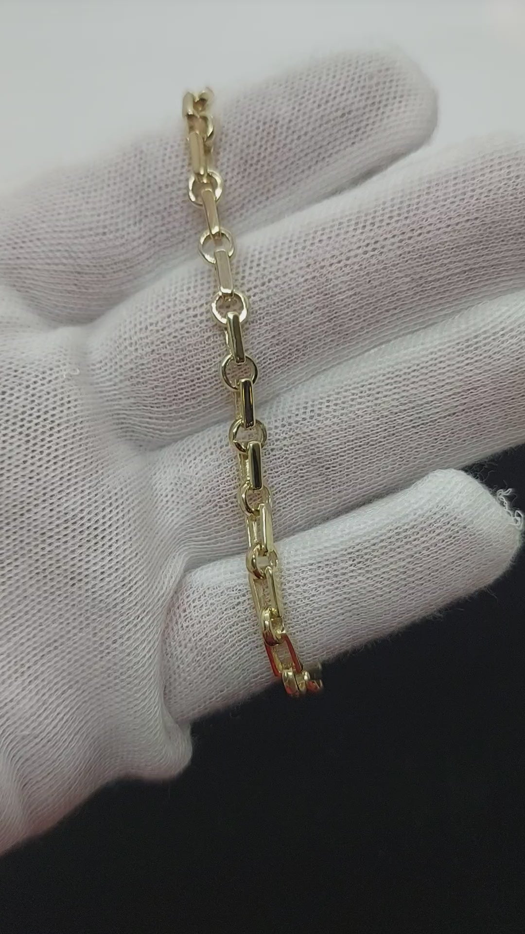 Gold Paper clip and rolo link bracelet