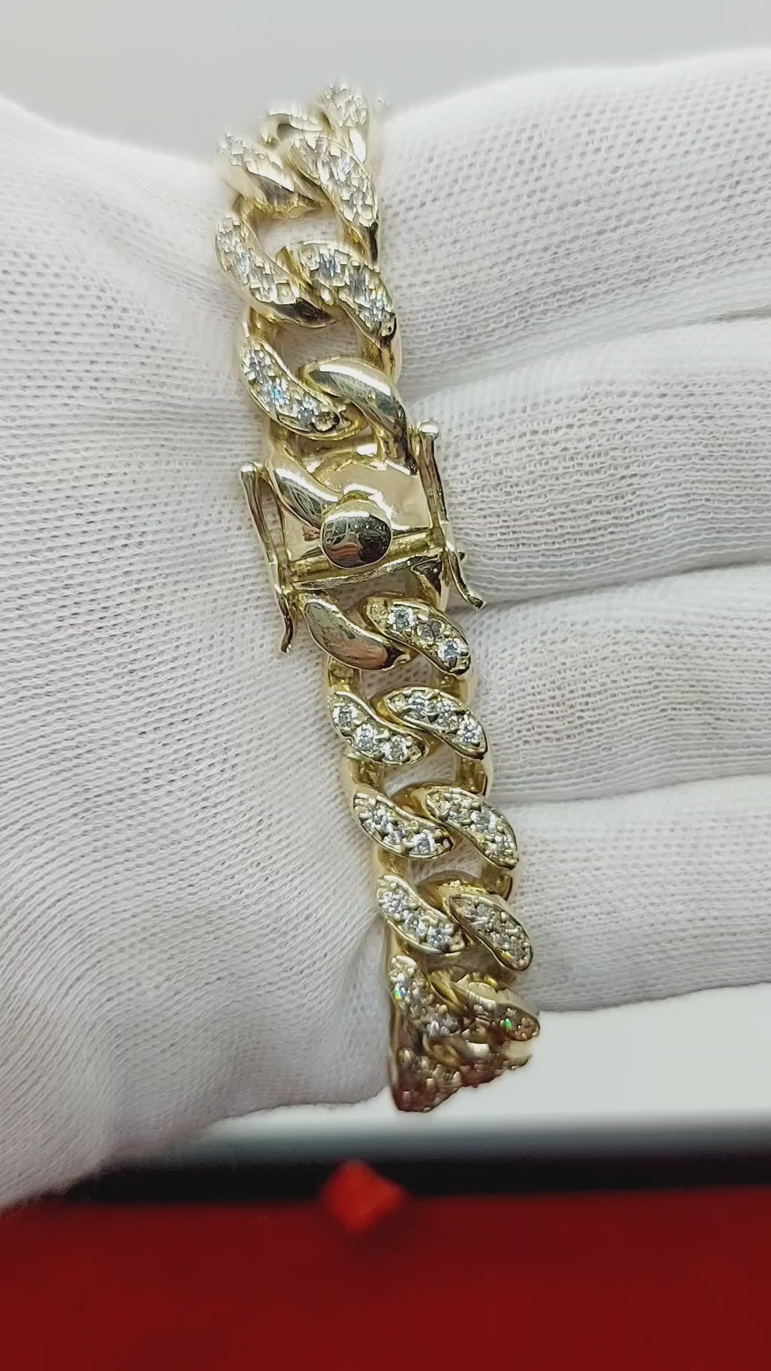 Handmade Cuban Bracelet with Cubic Zirconia