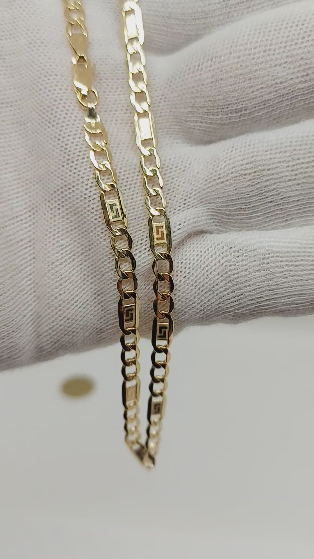 10k Gold Figaro Chain meander design