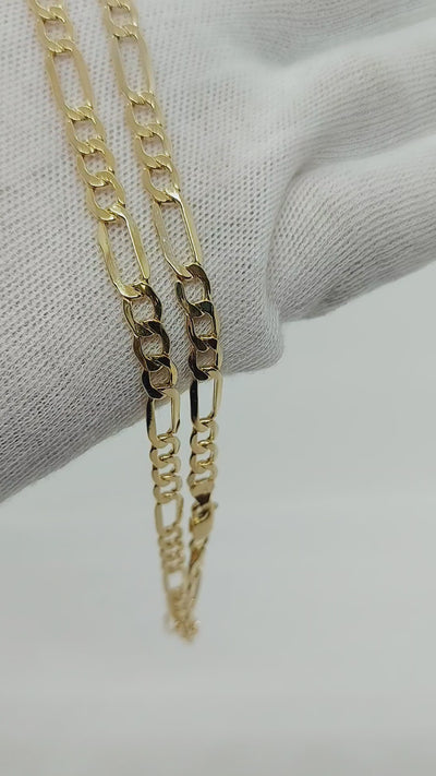 10k Gold Figaro chain ~5.6mm wide