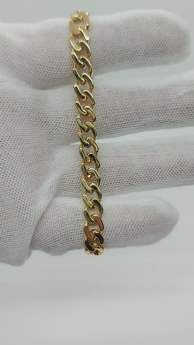 10k Gold Hollow Curb link Bracelet