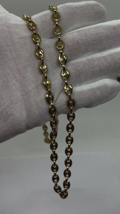 10k Solid Gold Coffee Bean Chain