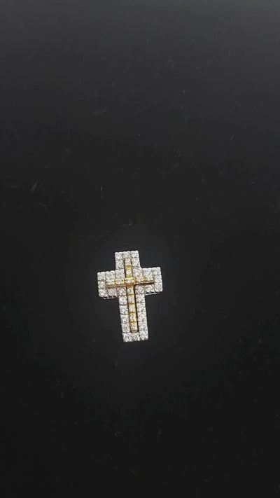 Customizable 2 tone Cross Pendant