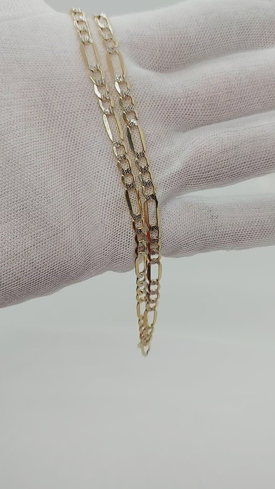 10k Gold Figaro Diamond cut chain