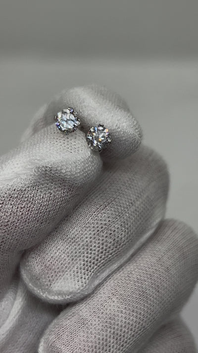 14k White Gold Stud Earrings