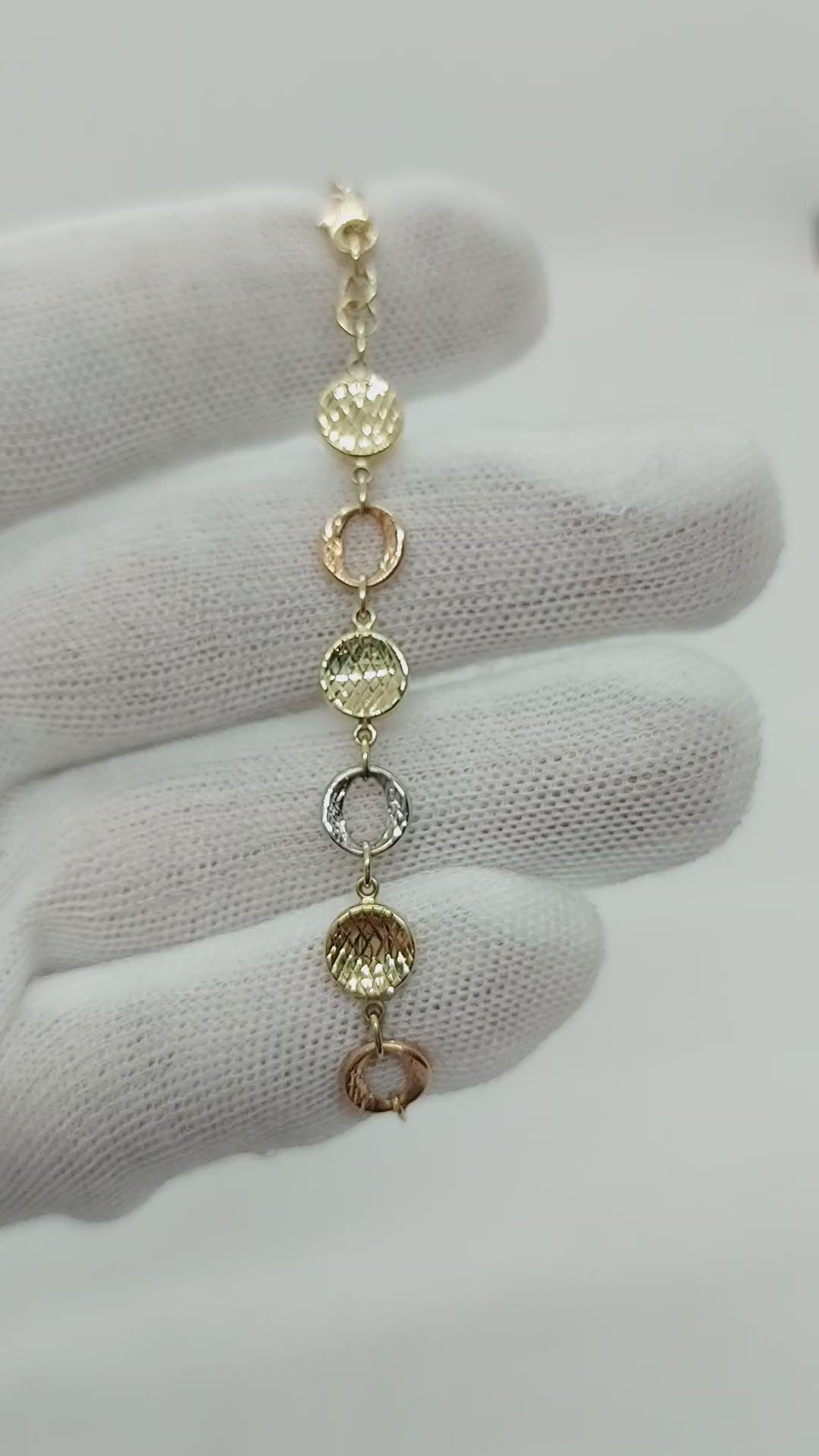 3 tone Round Gold Bracelet