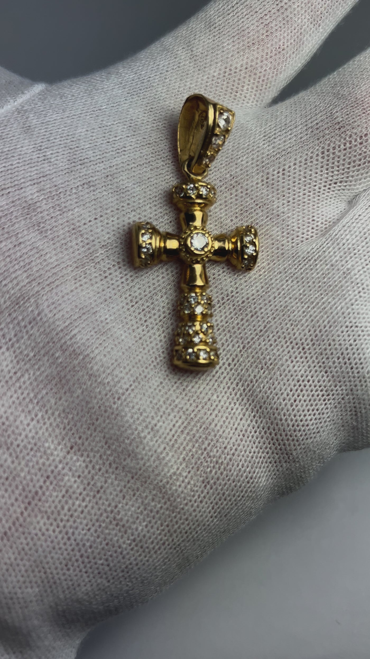 10k Gold Cross with CZ stones