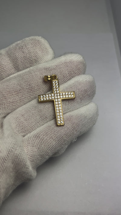 10k gold cross with CZ stones