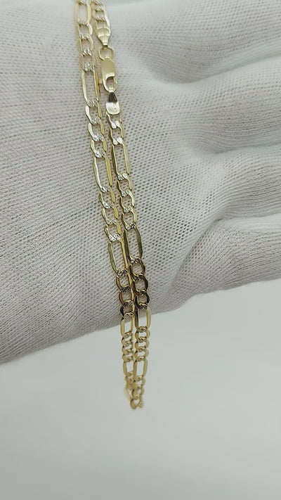 10k Gold Figaro chain with Diamond cut