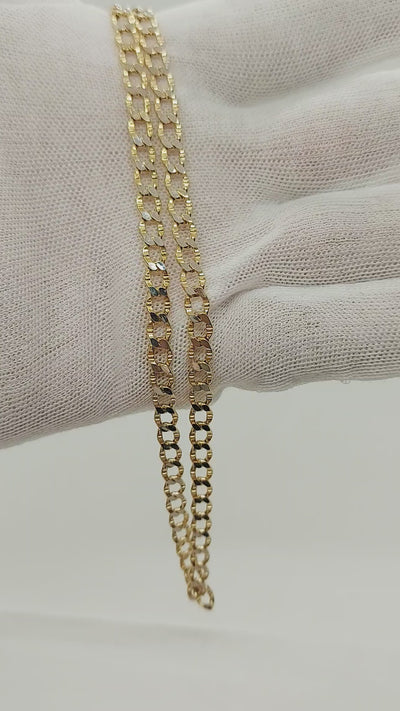 10k Gold Curb link chain diamond cut ~5.5mm