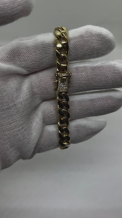 10mm Solid Gold Cuban bracelet