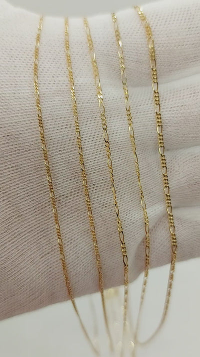 Figaro Chains Necklaces 10k Solid Gold Italian made Real Gold