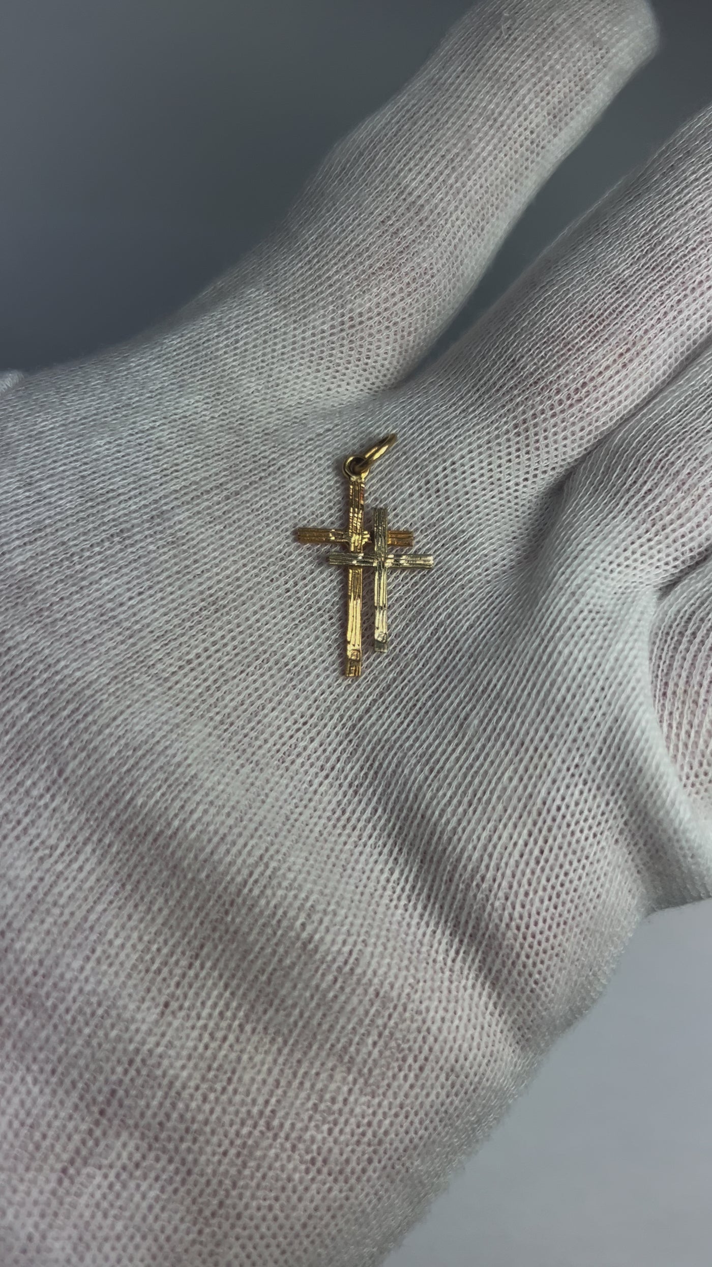 10k gold double cross