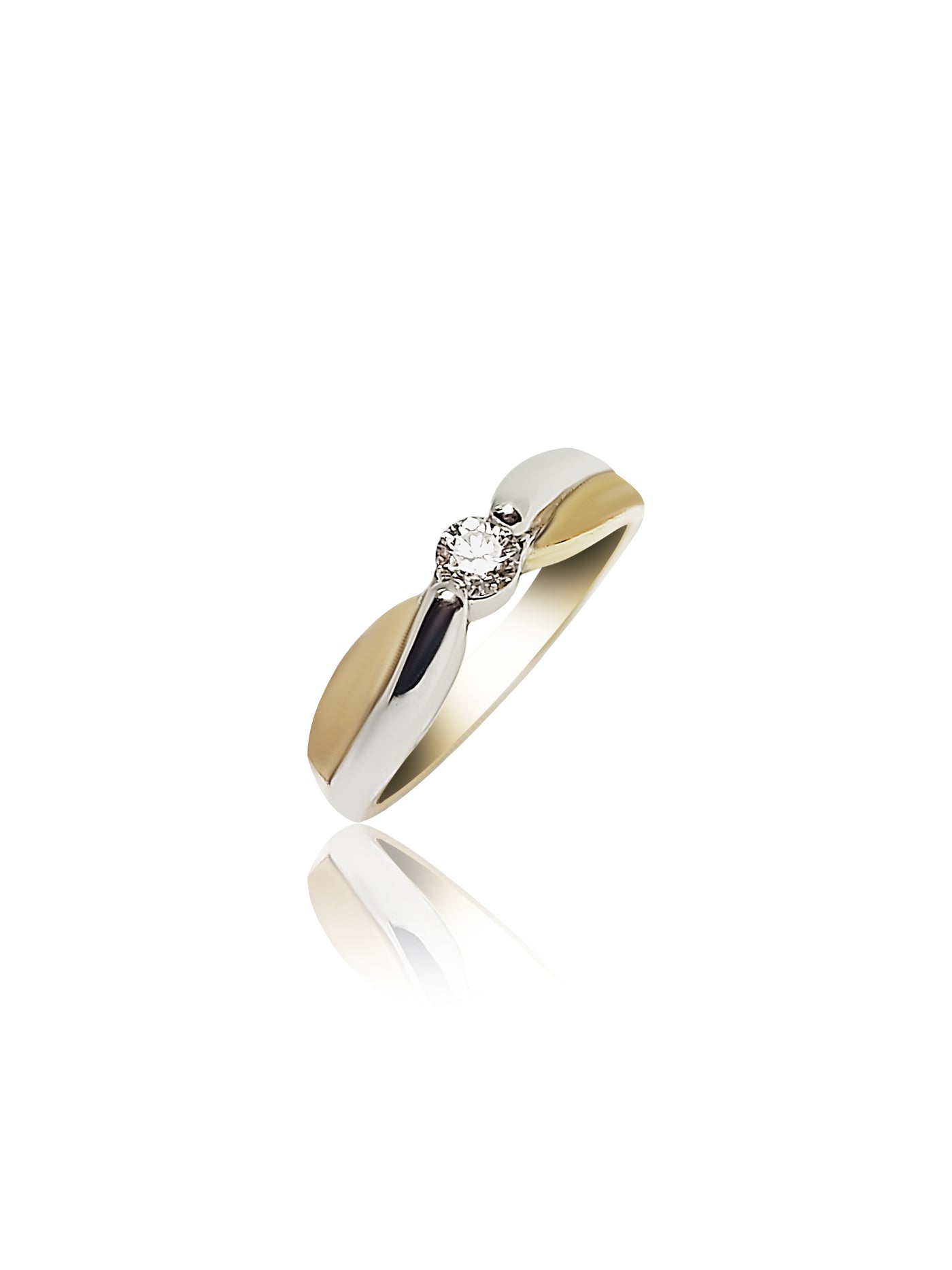 Engagement Ring 2 tone with 0.20ct Round cut diamond