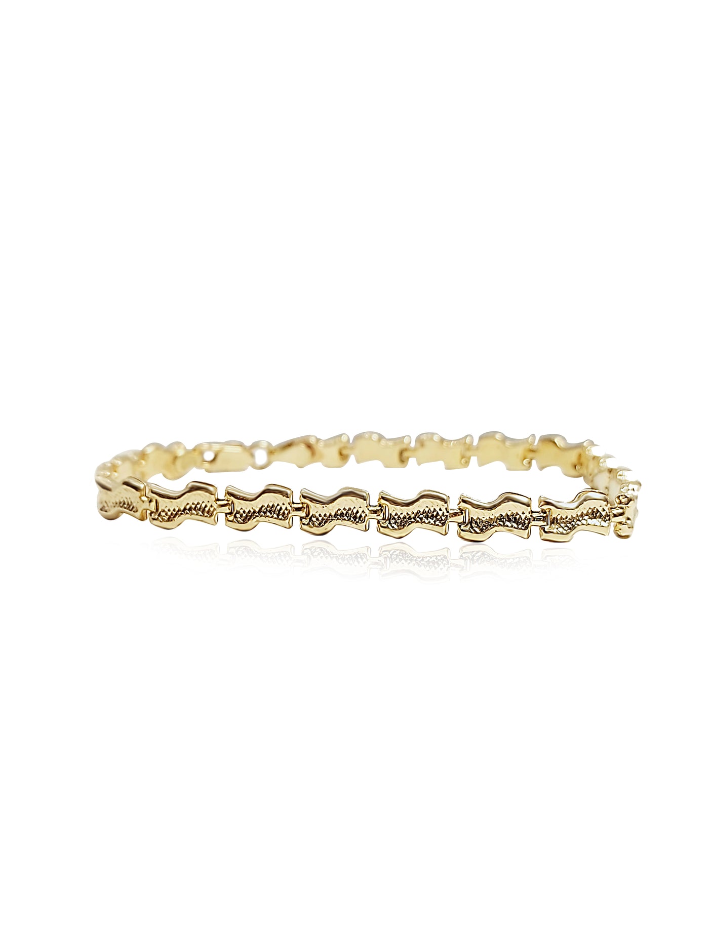 10k Gold Serpentine Bracelet, 4.36mm width, 5.1 gram