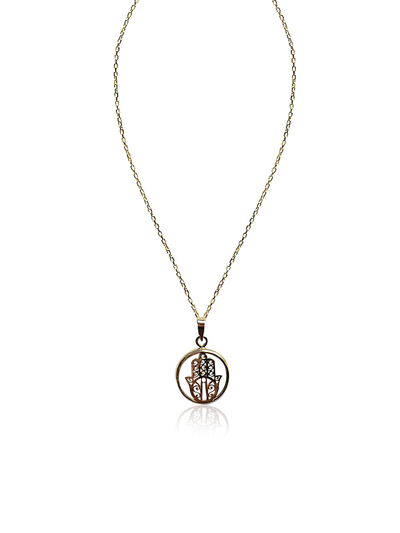 Gold hamsa necklace for women