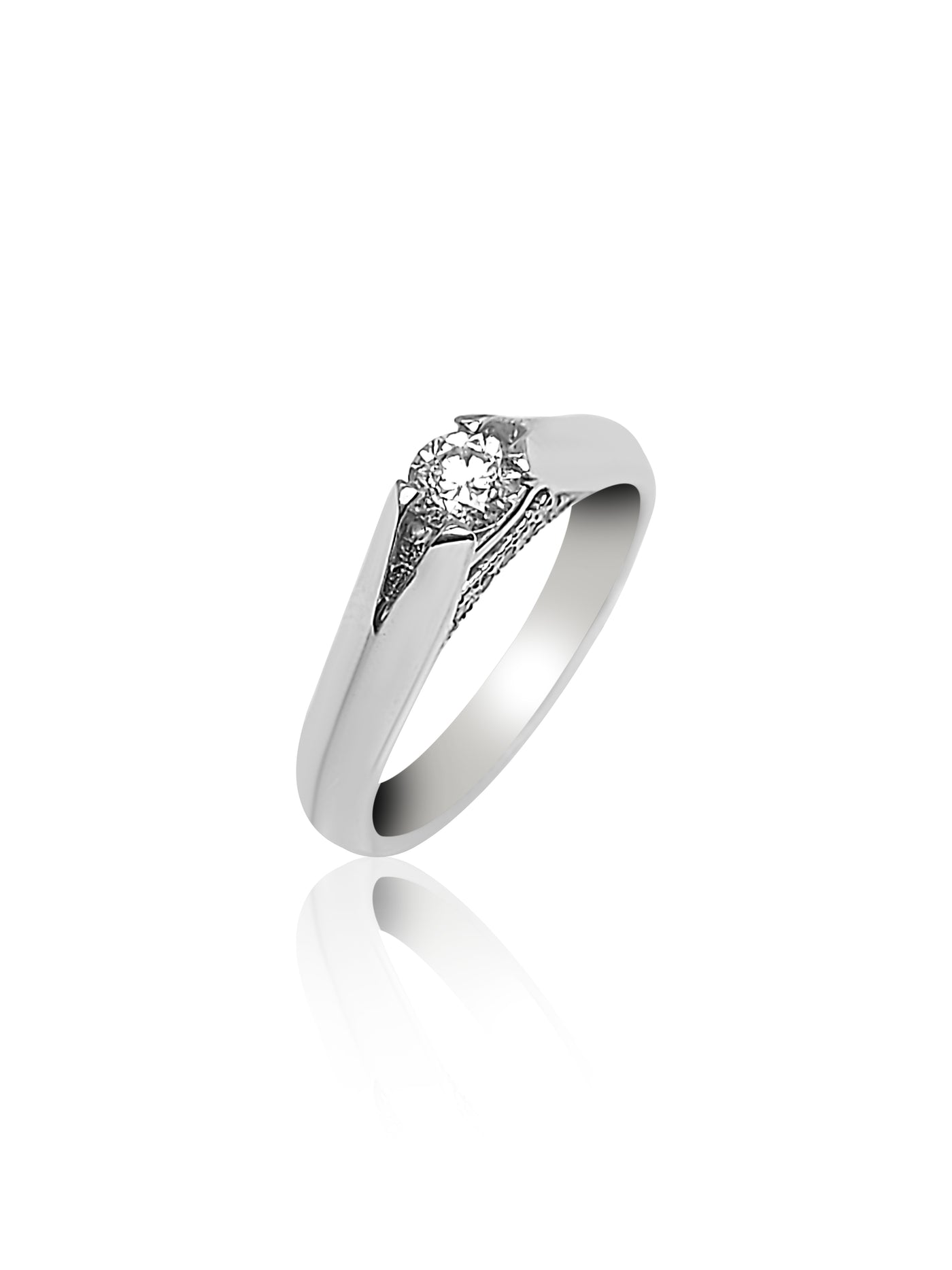 White Gold Engagement Ring with Diamond