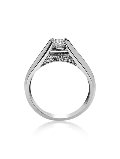 White Gold Engagement Ring with Diamond