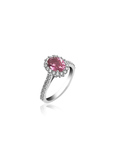 Titled tourmaline engagement ring