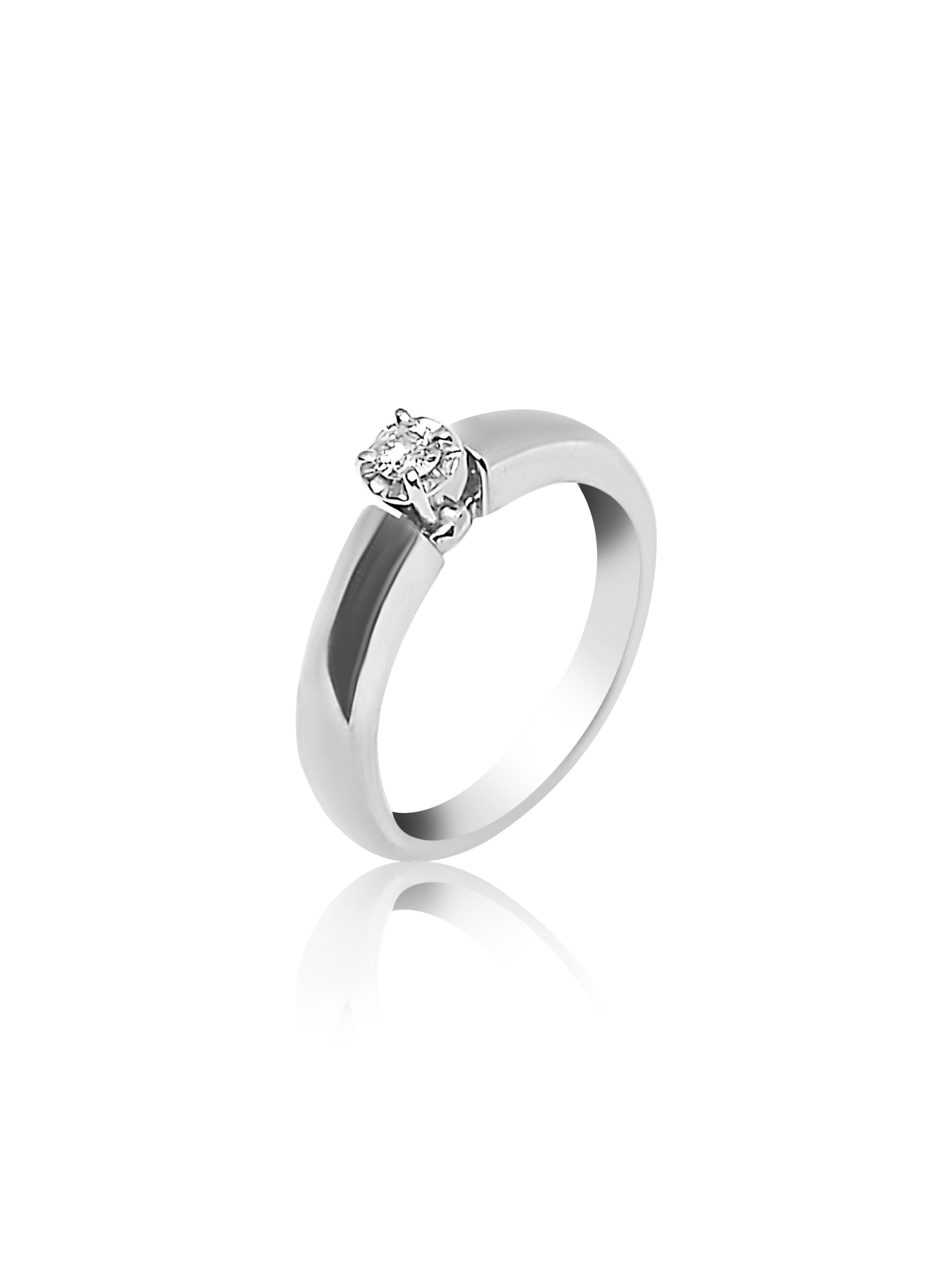 White Gold Engagement Ring with Diamond