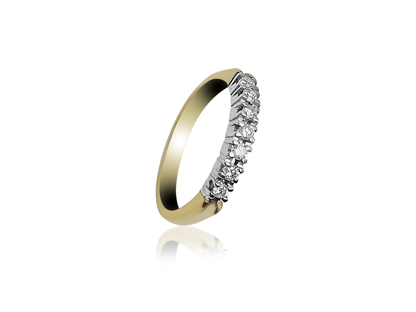 Gold Wedding ring 2 tone with diamonds