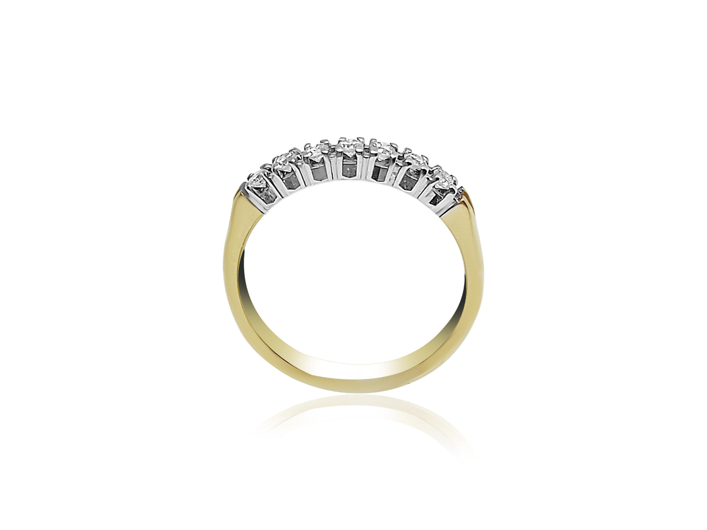 Gold Wedding ring 2 tone with diamonds