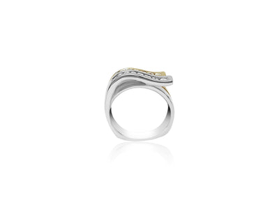 Fancy Gold Ring 2 tone with diamonds