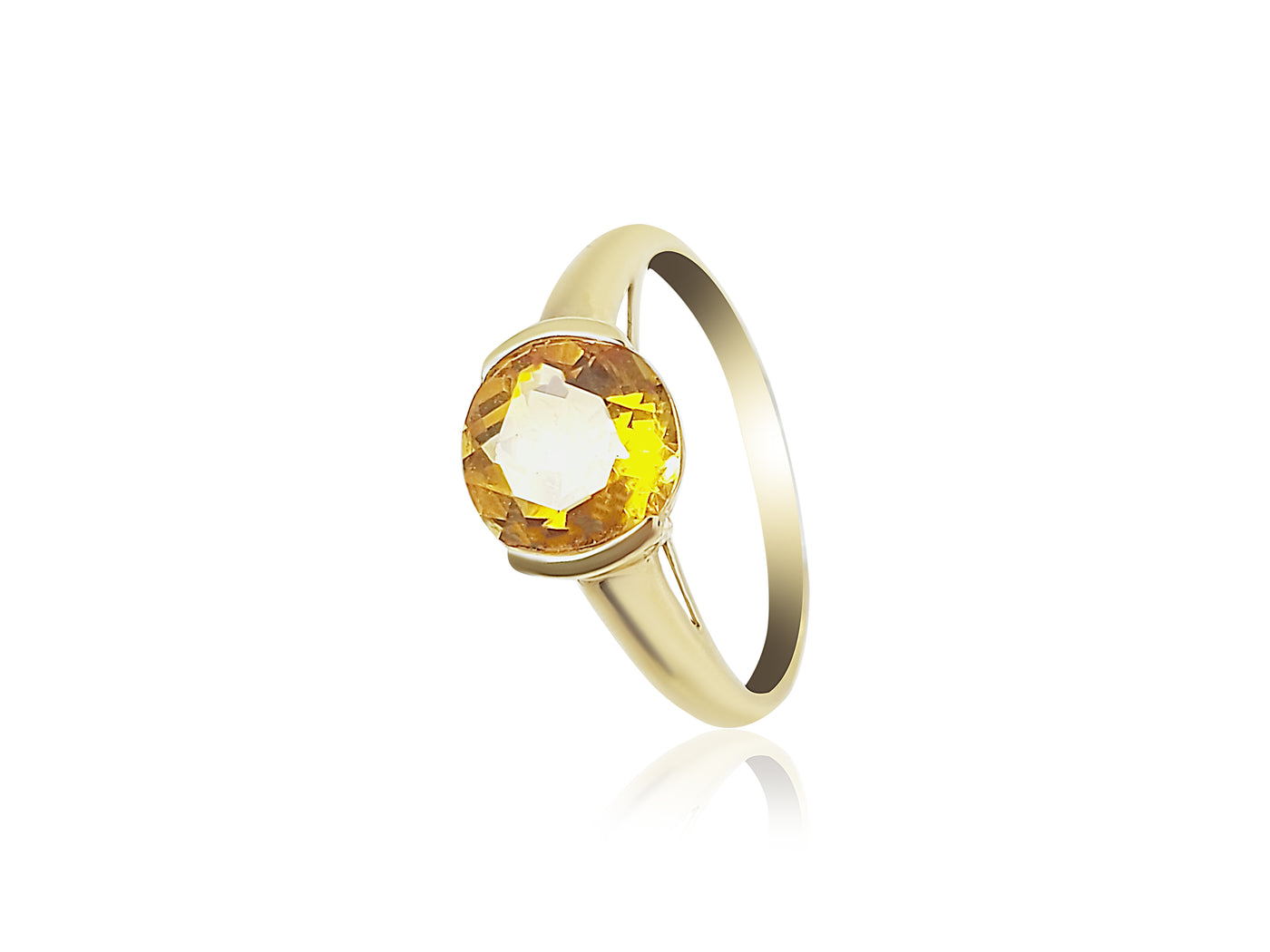 Gold Birthstone Ring with Citrine stone