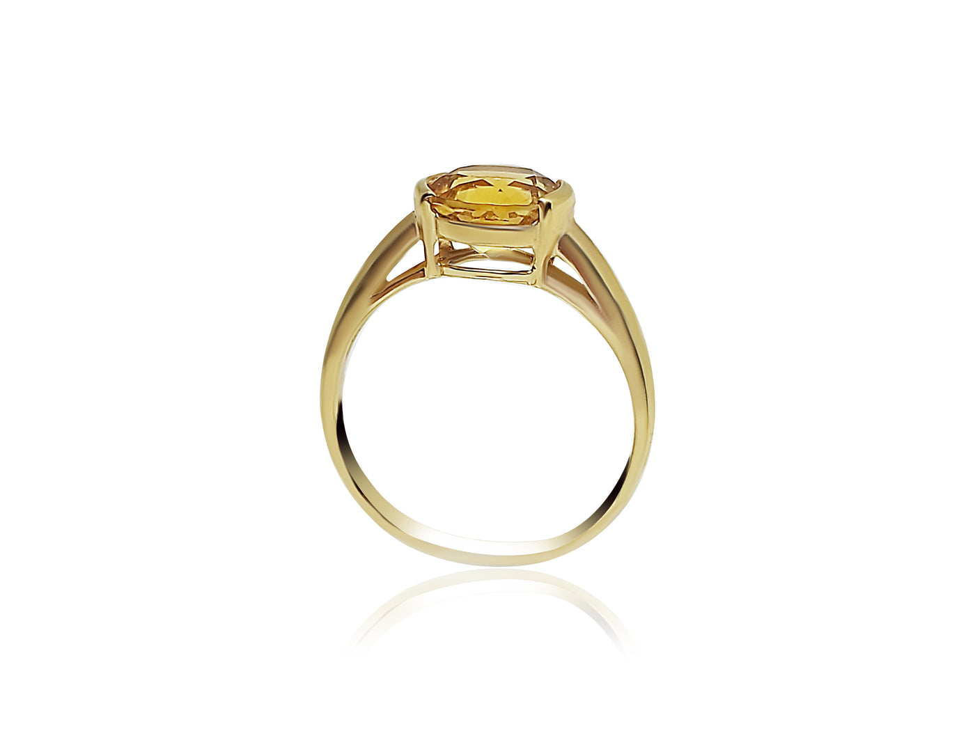 Gold Birthstone Ring with Citrine stone