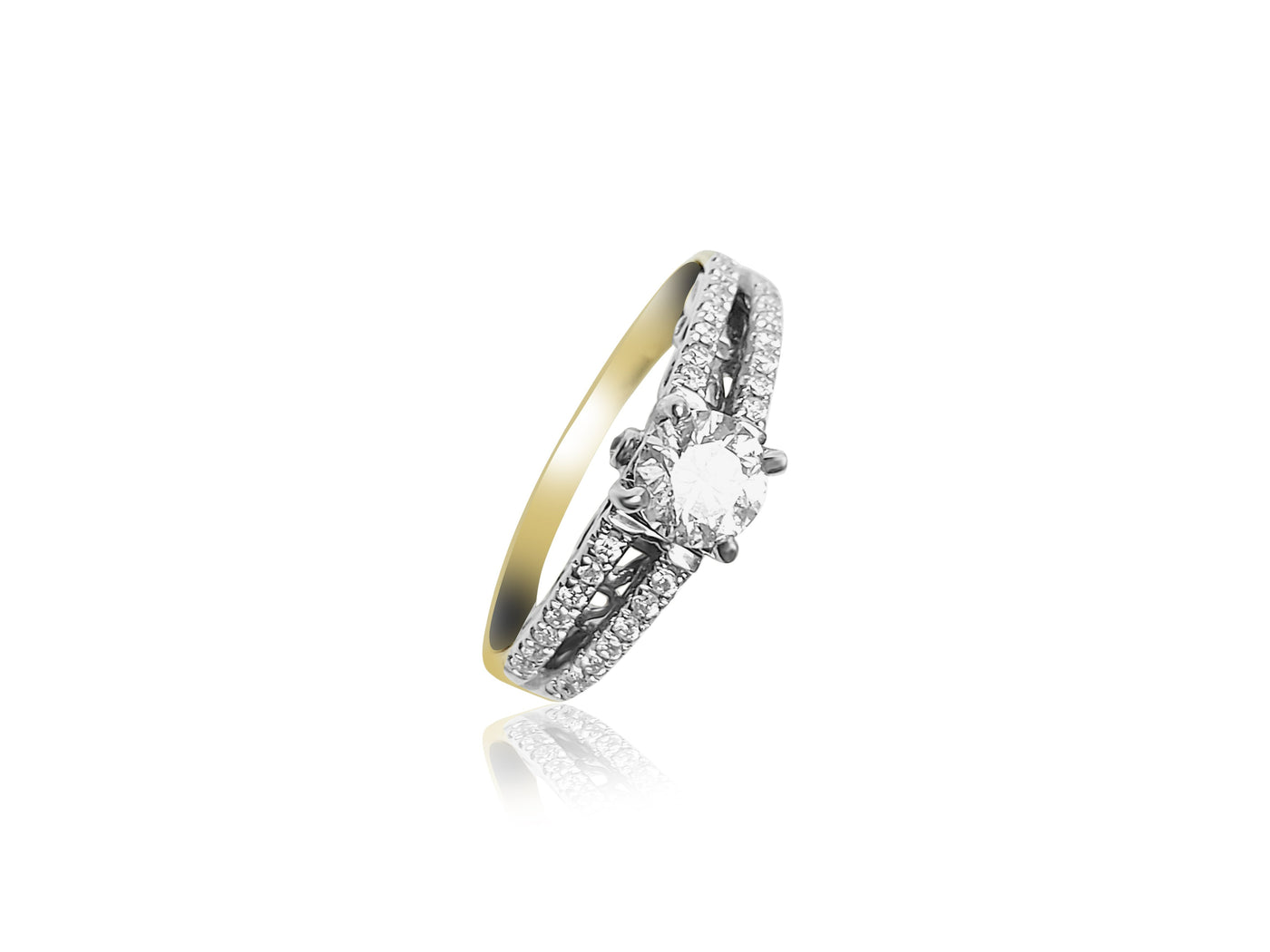 Solitaire Engagement Ring 2 tone