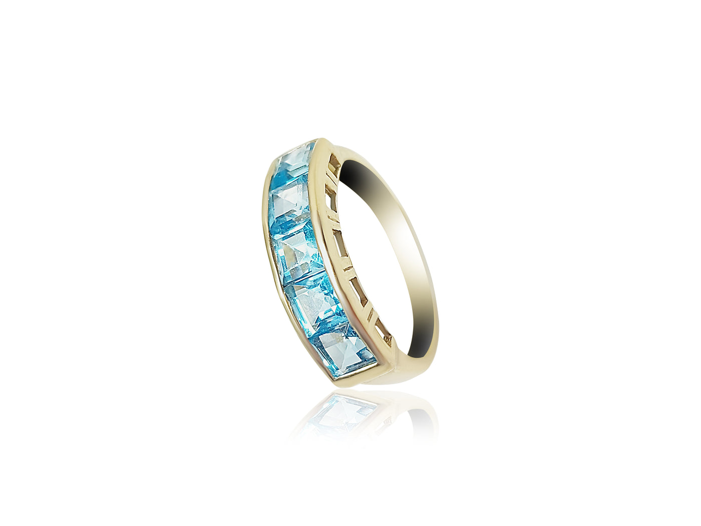 Wedding Ring with Blue Topaz